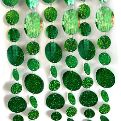 Гирлянды с блеском круги на кольцах 3+5см, 1 м х 10 шт, зеленый