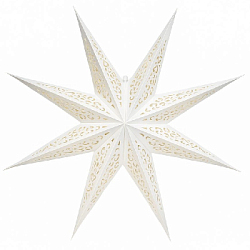 Звезда семиконечная бумажная 60 см Ажур, белый