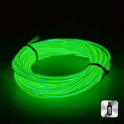 Шнур неоновый светящийся от USB 4 м, зеленый
