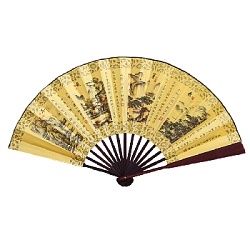 Веер для танцев 33х60см с рисунком, №7