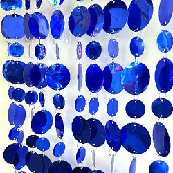 Гирлянды металлик круги на кольцах 3+5см, 1 м х 10 шт, синий